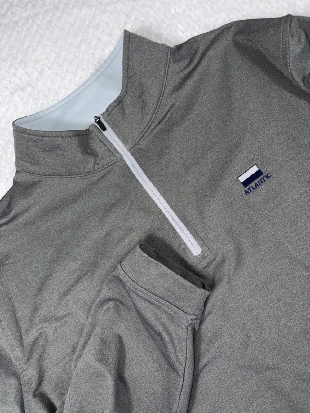 Peter Millar Gray Long Sleeve Quarter Zip Size XXL**